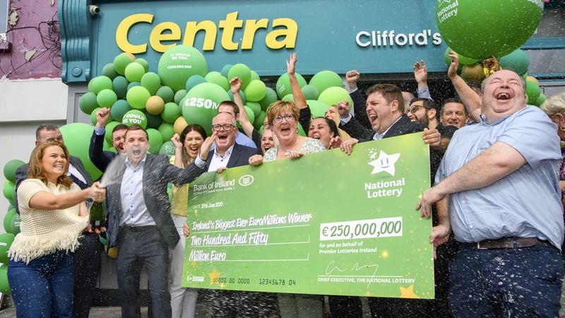 Cork city Centra celebrates EuroMillions jackpot sale